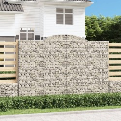 vidaXL Cestas de gaviones 7 uds forma de arco hierro 300x50x200/220 cm