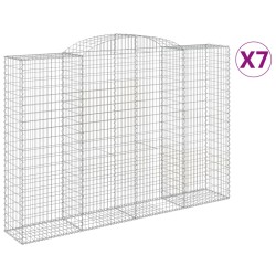 vidaXL Cestas de gaviones 7 uds forma de arco hierro 300x50x200/220 cm