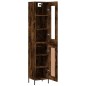 vidaXL Aparador de madera contrachapada roble ahumado 34,5x34x180 cm vidaXL Aparador de madera contrachapada roble ahumado 34,5x34x180 cm