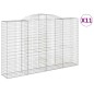 vidaXL Cestas de gaviones 11 uds forma de arco hierro 300x50x180/200cm vidaXL Cestas de gaviones 11 uds forma de arco hierro 300x50x180/200cm