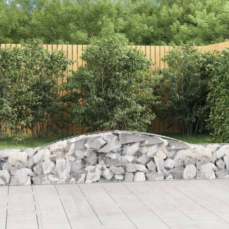 vidaXL Cestas de gaviones 25 uds forma de arco hierro 400x30x40/60 cm
