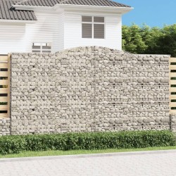 vidaXL Cestas de gaviones 8 uds forma de arco hierro 400x50x220/240 cm