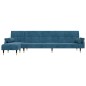 vidaXL Sofá cama en forma de L terciopelo azul 271x140x70 cm vidaXL Sofá cama en forma de L terciopelo azul 271x140x70 cm