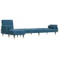vidaXL Sofá cama en forma de L terciopelo azul 271x140x70 cm vidaXL Sofá cama en forma de L terciopelo azul 271x140x70 cm