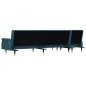 vidaXL Sofá cama en forma de L terciopelo azul 271x140x70 cm vidaXL Sofá cama en forma de L terciopelo azul 271x140x70 cm