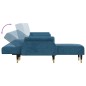 vidaXL Sofá cama en forma de L terciopelo azul 271x140x70 cm vidaXL Sofá cama en forma de L terciopelo azul 271x140x70 cm