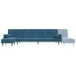 vidaXL Sofá cama en forma de L terciopelo azul 271x140x70 cm vidaXL Sofá cama en forma de L terciopelo azul 271x140x70 cm