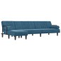 vidaXL Sofá cama en forma de L terciopelo azul 260x140x70 cm vidaXL Sofá cama en forma de L terciopelo azul 260x140x70 cm