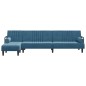 vidaXL Sofá cama en forma de L terciopelo azul 260x140x70 cm vidaXL Sofá cama en forma de L terciopelo azul 260x140x70 cm