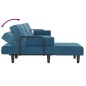 vidaXL Sofá cama en forma de L terciopelo azul 260x140x70 cm vidaXL Sofá cama en forma de L terciopelo azul 260x140x70 cm