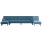 vidaXL Sofá cama en forma de L terciopelo azul 260x140x70 cm vidaXL Sofá cama en forma de L terciopelo azul 260x140x70 cm