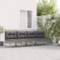 vidaXL Set de muebles de jardín 4 pzas y cojines ratán sintético gris vidaXL Set de muebles de jardín 4 pzas y cojines ratán sintético gris