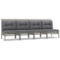 vidaXL Set de muebles de jardín 4 pzas y cojines ratán sintético gris vidaXL Set de muebles de jardín 4 pzas y cojines ratán sintético gris