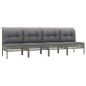 vidaXL Set de muebles de jardín 4 pzas y cojines ratán sintético gris vidaXL Set de muebles de jardín 4 pzas y cojines ratán sintético gris