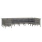 vidaXL Set de muebles de jardín 10 pzas y cojines ratán sintético gris vidaXL Set de muebles de jardín 10 pzas y cojines ratán sintético gris
