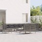 vidaXL Set de muebles de jardín 11 pzas y cojines ratán sintético gris vidaXL Set de muebles de jardín 11 pzas y cojines ratán sintético gris
