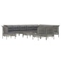 vidaXL Set de muebles de jardín 11 pzas y cojines ratán sintético gris vidaXL Set de muebles de jardín 11 pzas y cojines ratán sintético gris