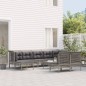 vidaXL Set de muebles de jardín 9 pzas y cojines ratán sintético gris vidaXL Set de muebles de jardín 9 pzas y cojines ratán sintético gris
