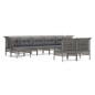 vidaXL Set de muebles de jardín 9 pzas y cojines ratán sintético gris vidaXL Set de muebles de jardín 9 pzas y cojines ratán sintético gris