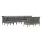 vidaXL Set de muebles de jardín 9 pzas y cojines ratán sintético gris vidaXL Set de muebles de jardín 9 pzas y cojines ratán sintético gris