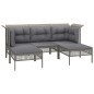 vidaXL Set de muebles de jardín 9 pzas y cojines ratán sintético gris vidaXL Set de muebles de jardín 9 pzas y cojines ratán sintético gris