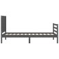 vidaXL Estructura de cama con cabecero madera maciza gris 90x200 cm vidaXL Estructura de cama con cabecero madera maciza gris 90x200 cm