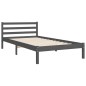vidaXL Estructura de cama con cabecero madera maciza gris 90x200 cm vidaXL Estructura de cama con cabecero madera maciza gris 90x200 cm