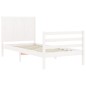 vidaXL Estructura de cama con cabecero madera maciza blanco vidaXL Estructura de cama con cabecero madera maciza blanco