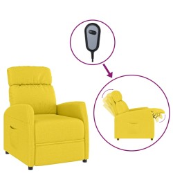 vidaXL Sillón reclinable eléctrico de tela amarillo claro