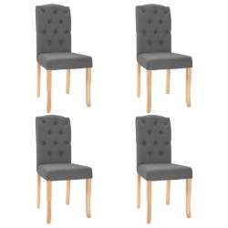vidaXL Sillas de comedor 4 unidades tela gris oscura