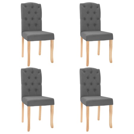 vidaXL Sillas de comedor 4 unidades tela gris oscura