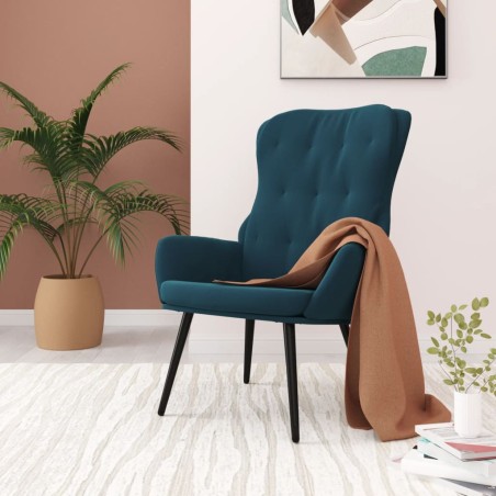 vidaXL Silla de relajación de terciopelo azul