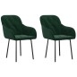 vidaXL Sillas de comedor 2 unidades terciopelo verde oscuro vidaXL Sillas de comedor 2 unidades terciopelo verde oscuro