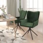 vidaXL Sillas de comedor giratorias 2 unidades terciopelo verde oscuro