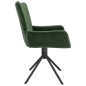 vidaXL Sillas de comedor giratorias 2 unidades terciopelo verde oscuro