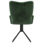 vidaXL Sillas de comedor giratorias 2 unidades terciopelo verde oscuro