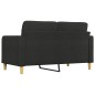 vidaXL Sofá de 2 plazas de tela negro 140 cm