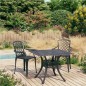 vidaXL Mesa y sillas de bistró 3 piezas aluminio fundido negro vidaXL Mesa y sillas de bistró 3 piezas aluminio fundido negro
