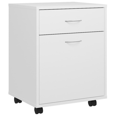 vidaXL Armario rodante de madera contrachapada blanco 45x38x54 cm