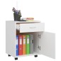 vidaXL Armario rodante de madera contrachapada blanco 45x38x54 cm vidaXL Armario rodante de madera contrachapada blanco 45x38x54 cm