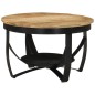 vidaXL Mesa de centro hierro y madera maciza de mango Ø68x43 cm vidaXL Mesa de centro hierro y madera maciza de mango Ø68x43 cm