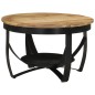 vidaXL Mesa de centro hierro y madera maciza de mango Ø68x43 cm vidaXL Mesa de centro hierro y madera maciza de mango Ø68x43 cm