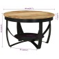 vidaXL Mesa de centro hierro y madera maciza de mango Ø68x43 cm vidaXL Mesa de centro hierro y madera maciza de mango Ø68x43 cm