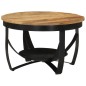 vidaXL Mesa de centro hierro y madera maciza de mango Ø68x43 cm vidaXL Mesa de centro hierro y madera maciza de mango Ø68x43 cm