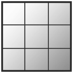 vidaXL Espejo de pared metal negro 60x60 cm