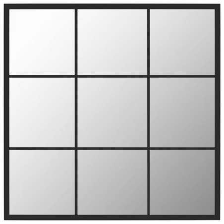 vidaXL Espejo de pared metal negro 60x60 cm