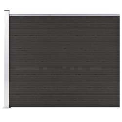 vidaXL Panel de valla WPC negro 175x146 cm