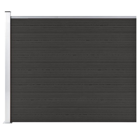 vidaXL Panel de valla WPC negro 175x146 cm
