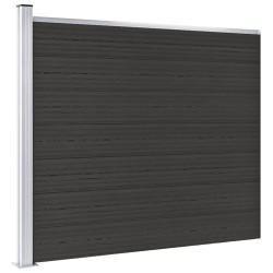 vidaXL Panel de valla WPC negro 175x146 cm