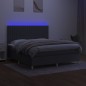 vidaXL Cama box spring colchón y luces LED tela gris oscuro 180x200 cm vidaXL Cama box spring colchón y luces LED tela gris oscuro 180x200 cm